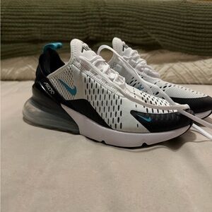 Nike Air Max 270 White and Blue Sneakers